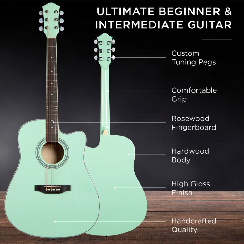 Musical Instruments | Best Choice ProductsFull Size Beginner Acoustic Guitar Set with Case, Strap, Capo N62R1070 SoCal Green