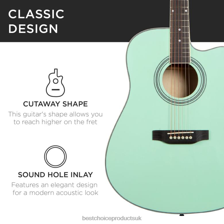 Musical Instruments | Best Choice ProductsFull Size Beginner Acoustic Guitar Set with Case, Strap, Capo N62R1070 SoCal Green