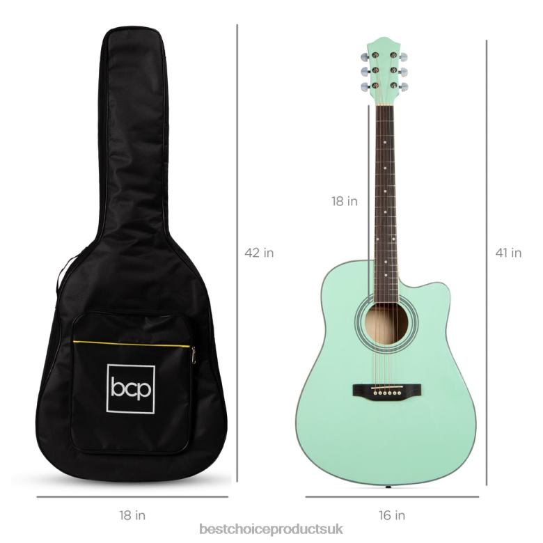 Musical Instruments | Best Choice ProductsFull Size Beginner Acoustic Guitar Set with Case, Strap, Capo N62R1070 SoCal Green