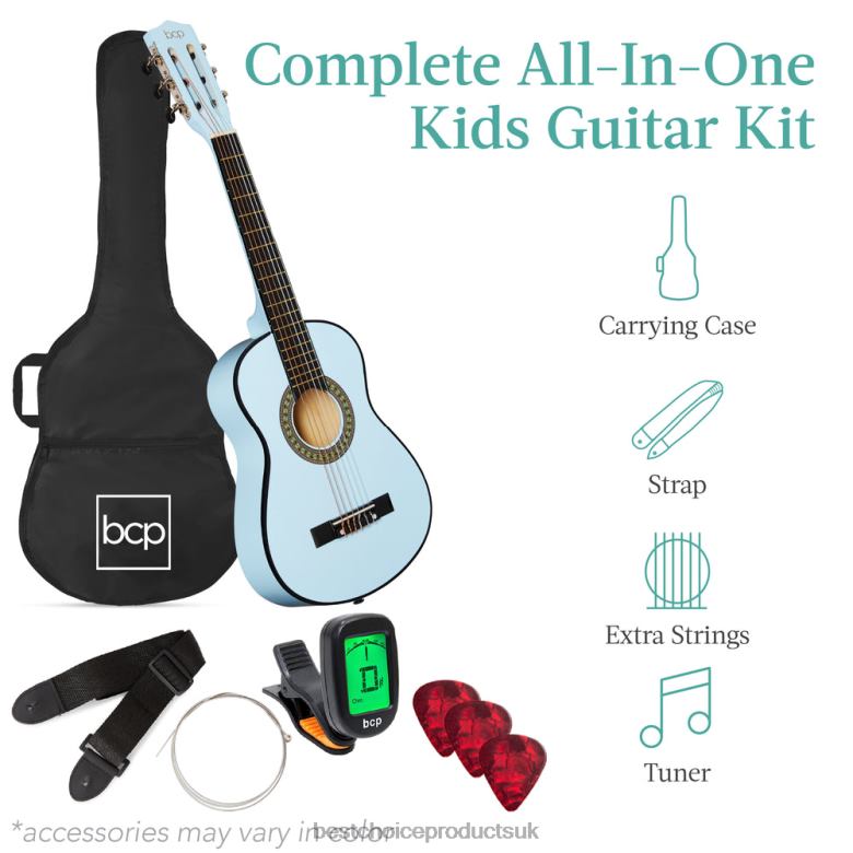 Musical Instruments | Best Choice ProductsKids Acoustic Guitar Beginner Starter Kit with Carrying Case N62R1043 Light Blue