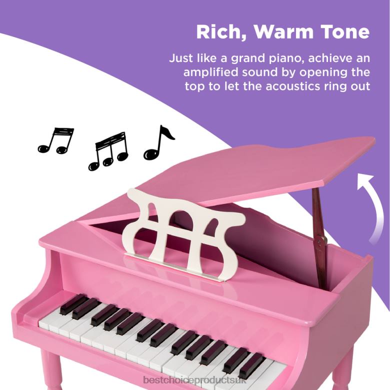 Musical Instruments | Best Choice ProductsKids Mini Wooden Grand Piano w/ Lid, Bench, Music Rack, Song Book, Stickers N62R1122 Pink