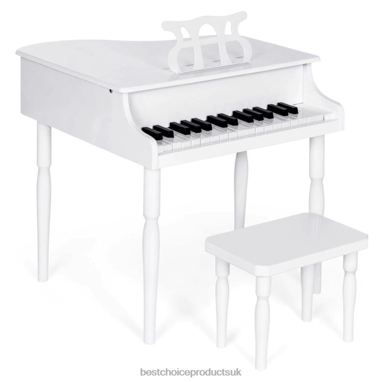 Musical Instruments | Best Choice ProductsKids Mini Wooden Grand Piano w/ Lid, Bench, Music Rack, Song Book, Stickers N62R1124 White