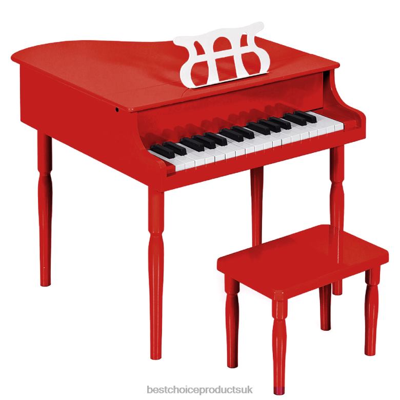 Musical Instruments | Best Choice ProductsKids Mini Wooden Grand Piano w/ Lid, Bench, Music Rack, Song Book, Stickers N62R1128 Red