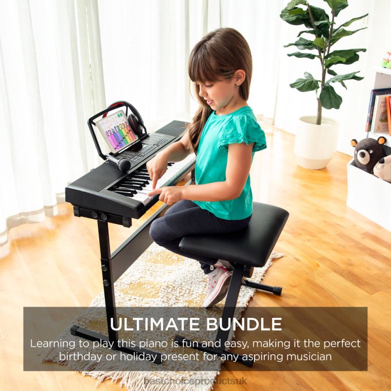Musical Instruments | Best Choice Products61-Key Beginners Electronic Keyboard Piano Set w/ 3 Modes, Microphone N62R1062 Black