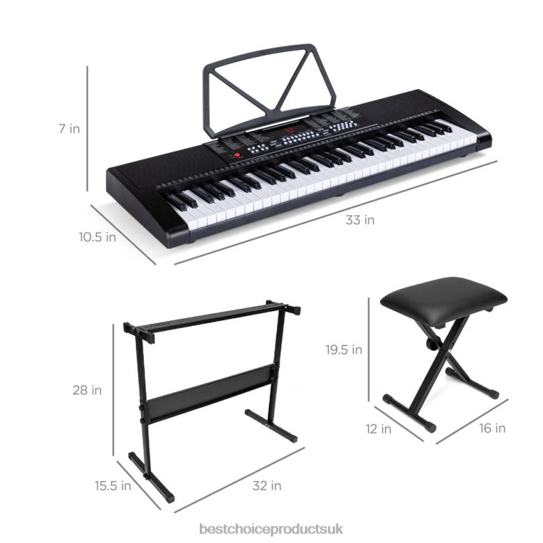 Musical Instruments | Best Choice Products61-Key Beginners Electronic Keyboard Piano Set w/ 3 Modes, Microphone N62R1062 Black