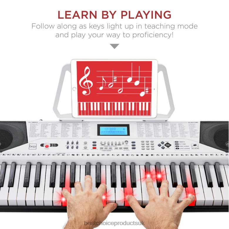 Musical Instruments | Best Choice Products61-Key Beginners Electronic Keyboard Piano Set w/ Lighted Keys, Headphones N62R1131 White