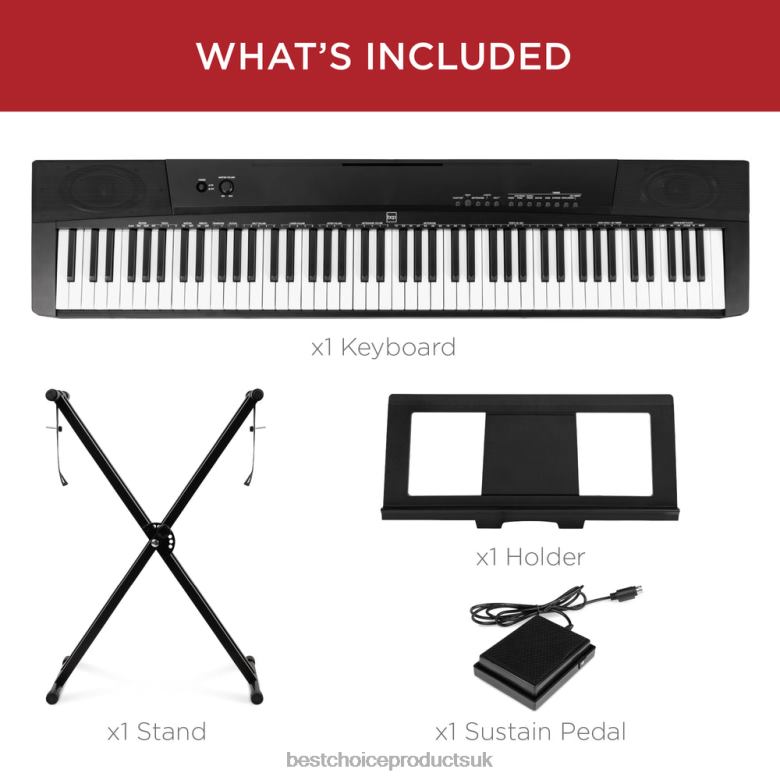 Musical Instruments | Best Choice Products88-Key Digital Piano Set w/ Semi-Weighted Keys, Stand, Sustain Pedal N62R1129 Black