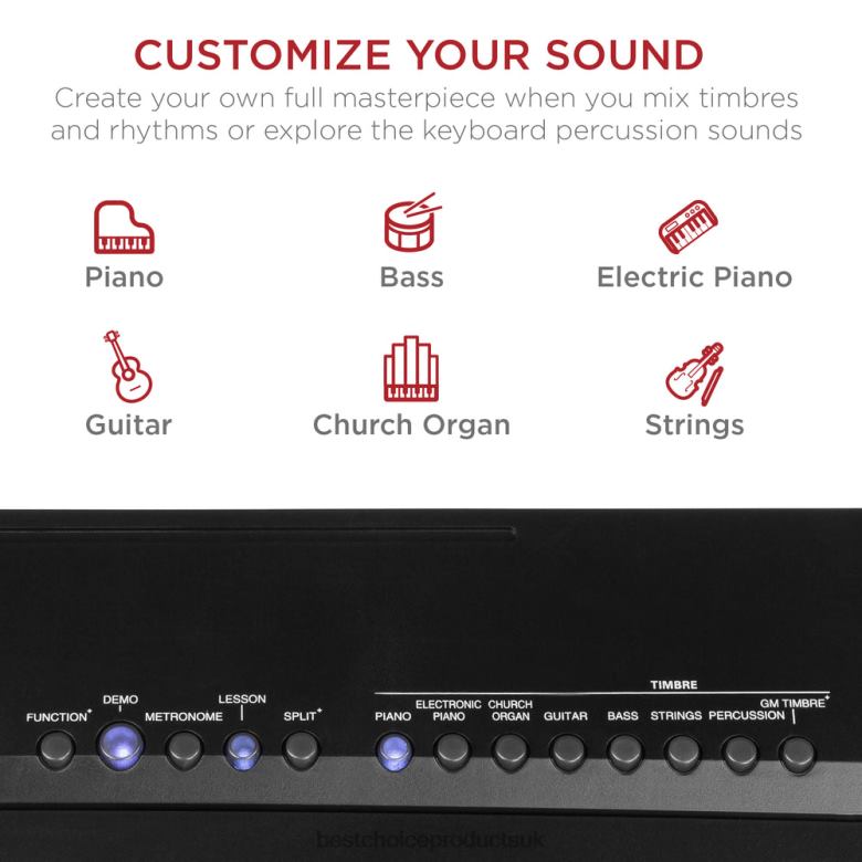 Musical Instruments | Best Choice Products88-Key Digital Piano Set w/ Semi-Weighted Keys, Stand, Sustain Pedal N62R1129 Black