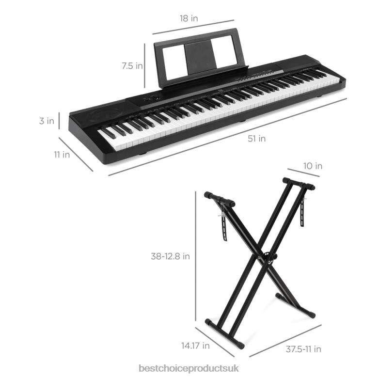 Musical Instruments | Best Choice Products88-Key Digital Piano Set w/ Semi-Weighted Keys, Stand, Sustain Pedal N62R1129 Black