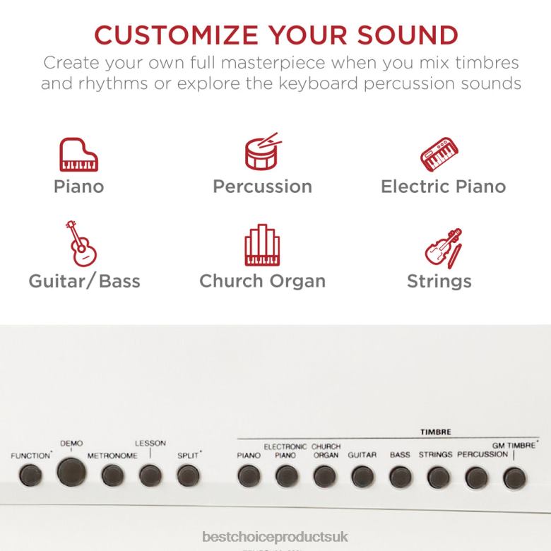 Musical Instruments | Best Choice Products88-Key Digital Piano Set w/ Semi-Weighted Keys, Stand, Sustain Pedal N62R1130 White