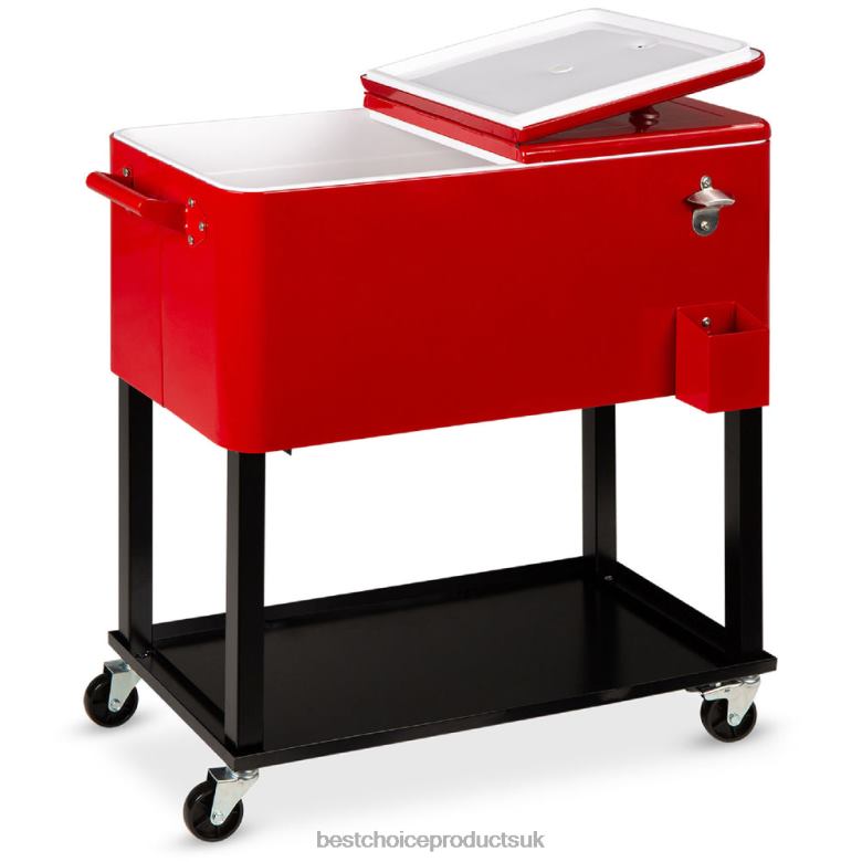 Outdoor Living | Best Choice ProductsPortable Rolling Cooler Cart w/ Bottle Opener, Catch Tray N62R1461 Red