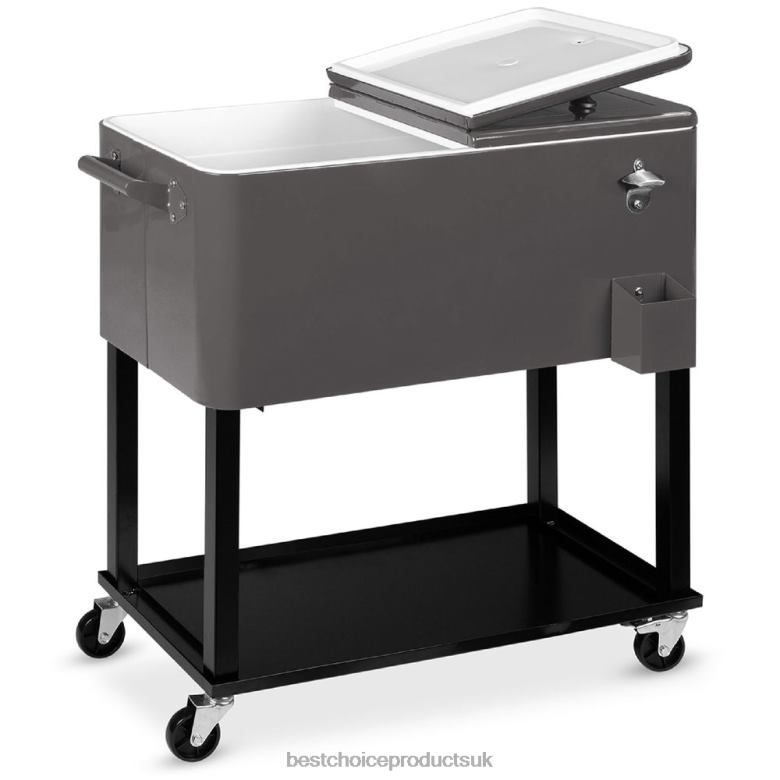 Outdoor Living | Best Choice ProductsPortable Rolling Cooler Cart w/ Bottle Opener, Catch Tray N62R1462 Gray