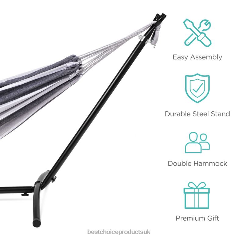 Outdoor Living | Best Choice Products2-Person Brazilian-Style Double Hammock w/ Carrying Bag and Steel Stand N62R874 Steel