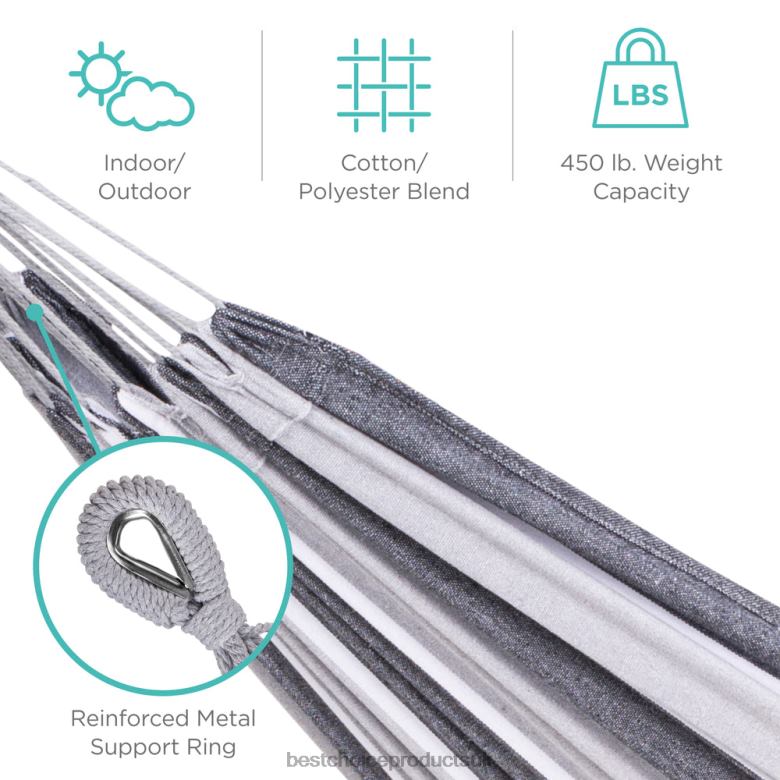 Outdoor Living | Best Choice Products2-Person Brazilian-Style Double Hammock w/ Carrying Bag and Steel Stand N62R874 Steel