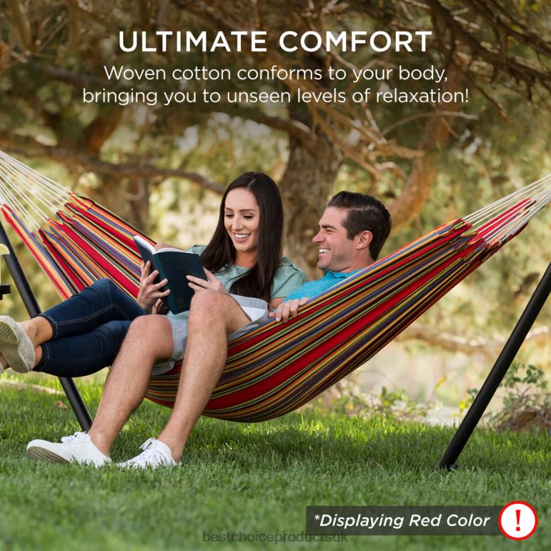 Outdoor Living | Best Choice Products2-Person Brazilian-Style Double Hammock w/ Carrying Bag and Steel Stand N62R880 Paradise