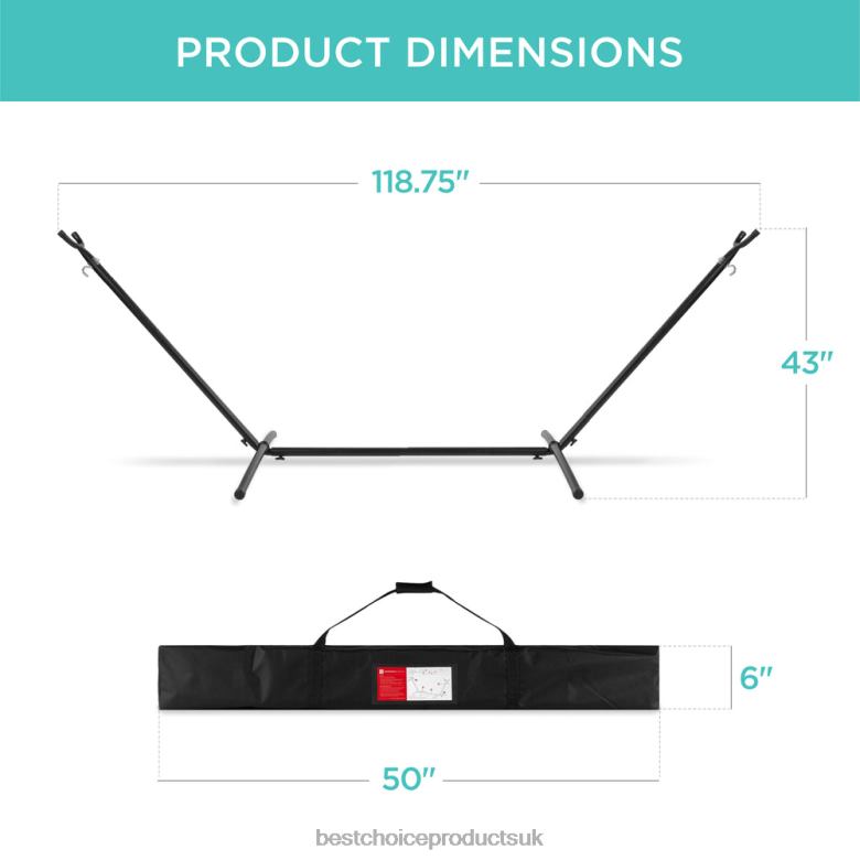 Outdoor Living | Best Choice Products2-Person Brazilian-Style Double Hammock w/ Carrying Bag and Steel Stand N62R880 Paradise