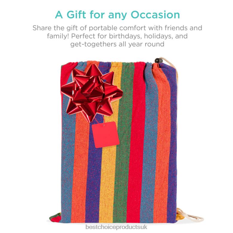 Outdoor Living | Best Choice Products2-Person Brazilian-Style Double Hammock w/ Portable Carrying Bag N62R414 Rainbow