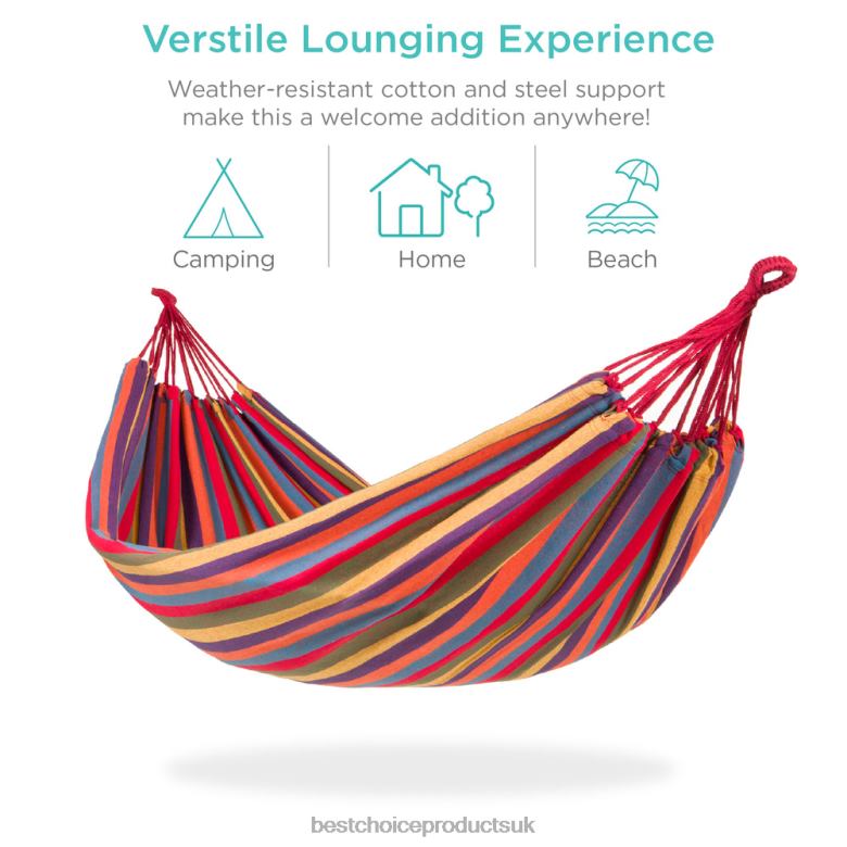 Outdoor Living | Best Choice Products2-Person Brazilian-Style Double Hammock w/ Portable Carrying Bag N62R414 Rainbow