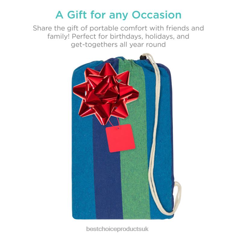 Outdoor Living | Best Choice Products2-Person Brazilian-Style Double Hammock w/ Portable Carrying Bag N62R416 Blue