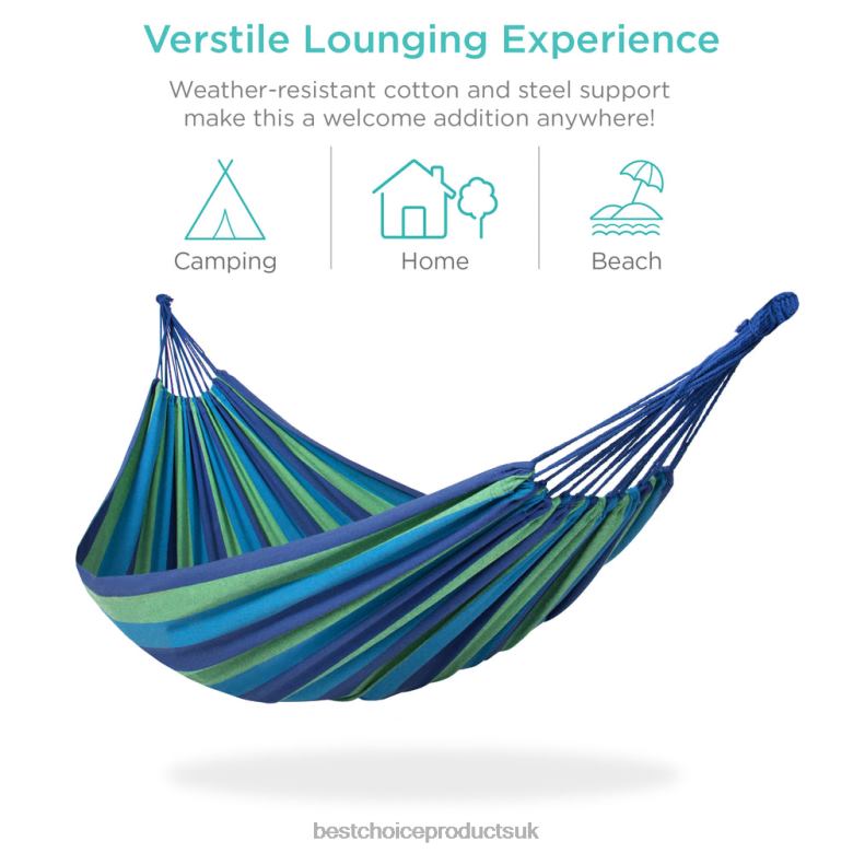 Outdoor Living | Best Choice Products2-Person Brazilian-Style Double Hammock w/ Portable Carrying Bag N62R416 Blue