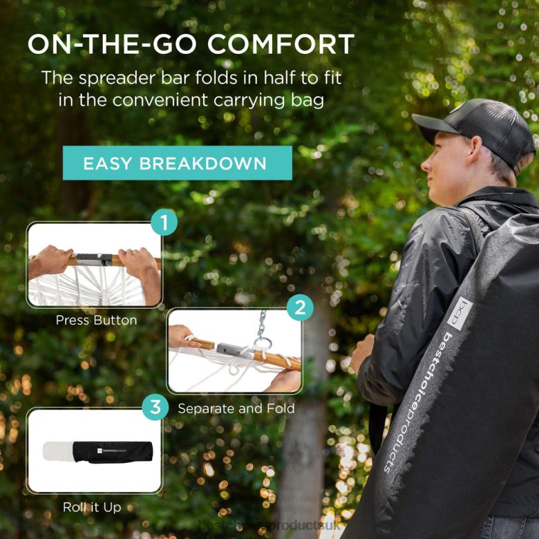 Outdoor Living | Best Choice Products2-Person Woven Polyester Hammock w/ Curved Bamboo Spreader Bar, Carry Bag N62R950 Fire Red