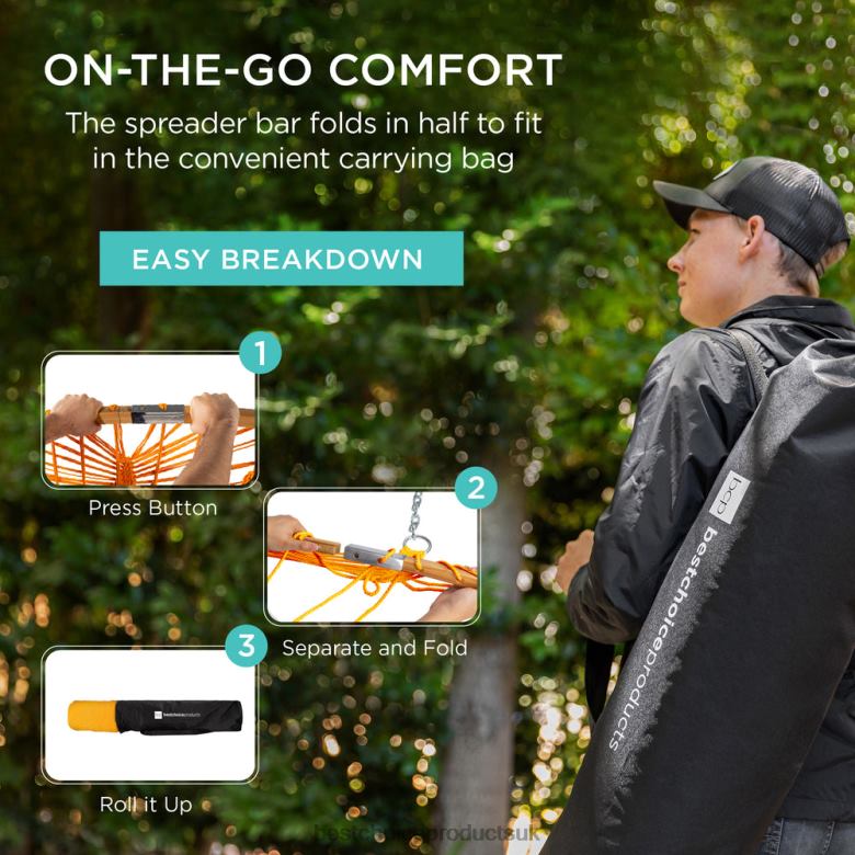 Outdoor Living | Best Choice Products2-Person Woven Polyester Hammock w/ Curved Bamboo Spreader Bar, Carry Bag N62R950 Fire Red