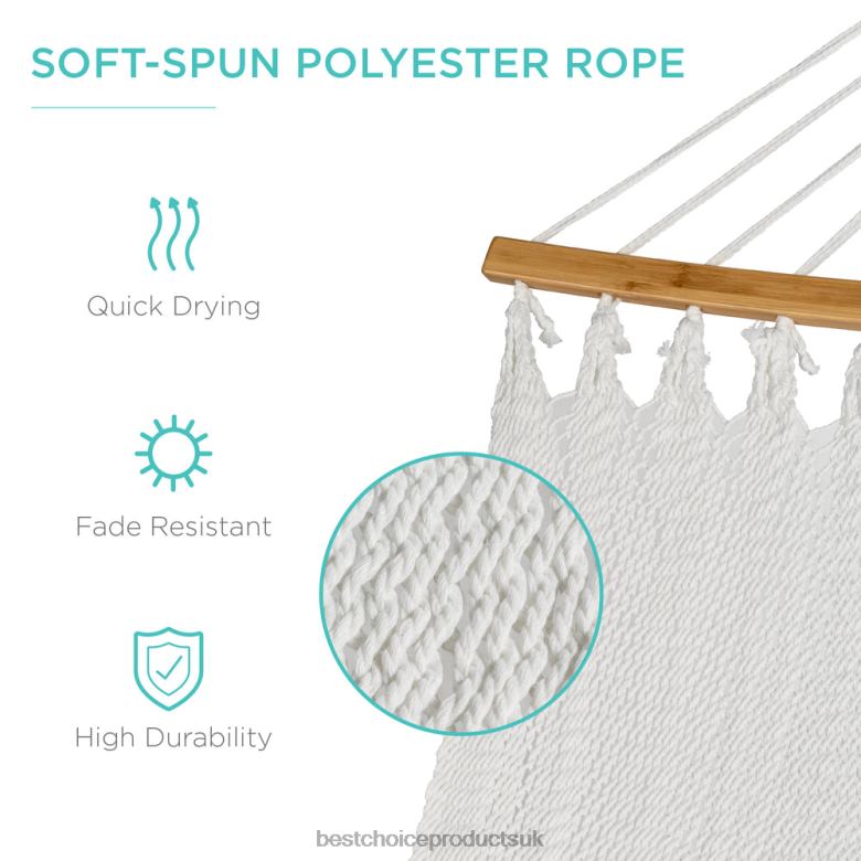 Outdoor Living | Best Choice Products2-Person Woven Polyester Hammock w/ Curved Bamboo Spreader Bar, Carry Bag N62R950 Fire Red