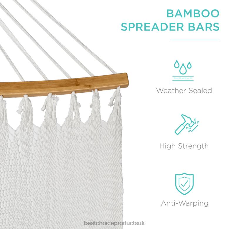 Outdoor Living | Best Choice Products2-Person Woven Polyester Hammock w/ Curved Bamboo Spreader Bar, Carry Bag N62R950 Fire Red