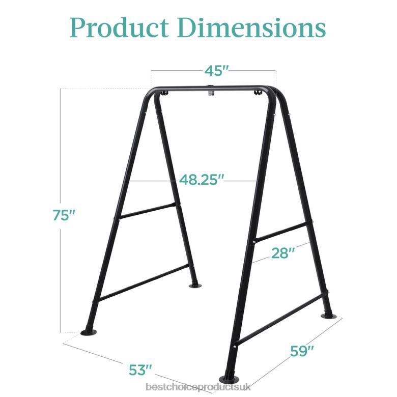 Outdoor Living | Best Choice ProductsHeavy Duty Hammock Chair Stand w/ Hanging Hardware, 47in Chain N62R1485 Black