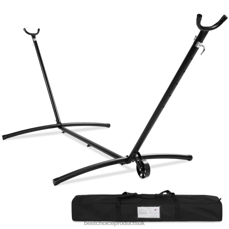 Outdoor Living | Best Choice ProductsPortable Heavy-Duty Steel Hammock Stand w/ Built-In Wheel, Case N62R1441 Black