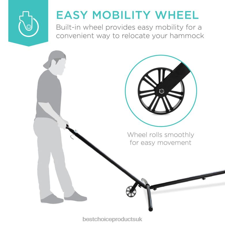 Outdoor Living | Best Choice ProductsPortable Heavy-Duty Steel Hammock Stand w/ Built-In Wheel, Case N62R1441 Black