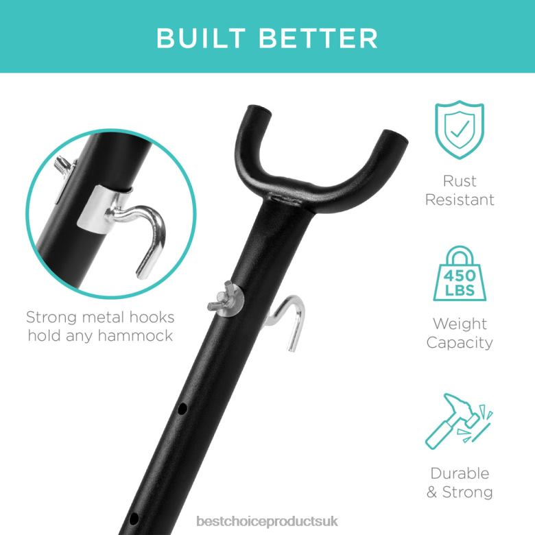 Outdoor Living | Best Choice ProductsPortable Heavy-Duty Steel Hammock Stand w/ Built-In Wheel, Case N62R1441 Black