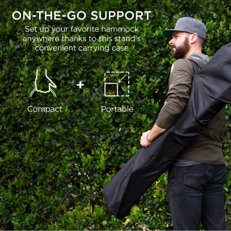 Outdoor Living | Best Choice ProductsPortable Heavy-Duty Steel Hammock Stand w/ Built-In Wheel, Case N62R1441 Black