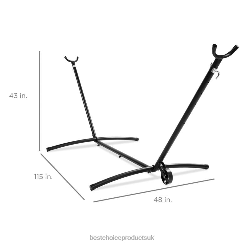 Outdoor Living | Best Choice ProductsPortable Heavy-Duty Steel Hammock Stand w/ Built-In Wheel, Case N62R1441 Black