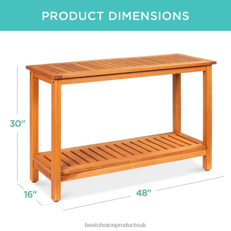 Outdoor Living | Best Choice Products2-Shelf Wooden Console Table Storage Organizer w/ Natural Finish N62R938 Brown