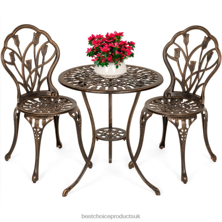 Outdoor Living | Best Choice Products3-Piece Cast Aluminum Patio Bistro Furniture Set N62R410 Brown