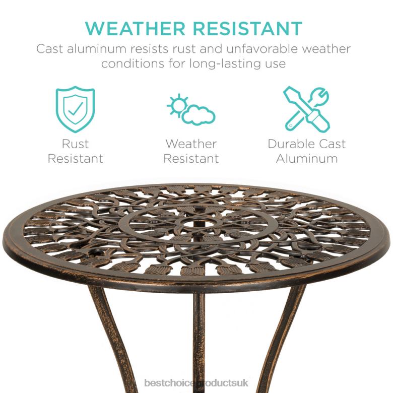 Outdoor Living | Best Choice Products3-Piece Cast Aluminum Patio Bistro Furniture Set N62R410 Brown