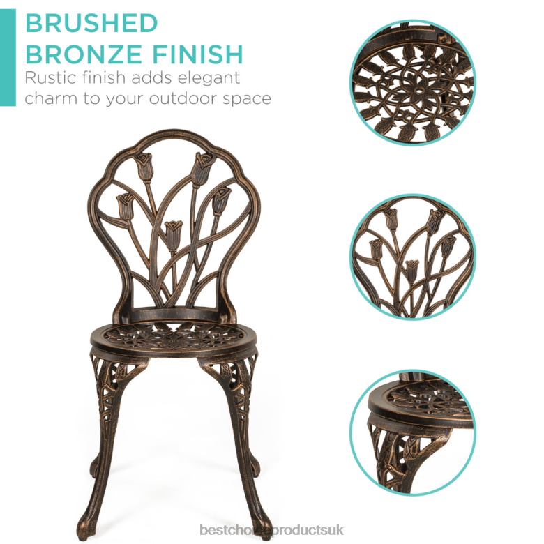 Outdoor Living | Best Choice Products3-Piece Cast Aluminum Patio Bistro Furniture Set N62R410 Brown