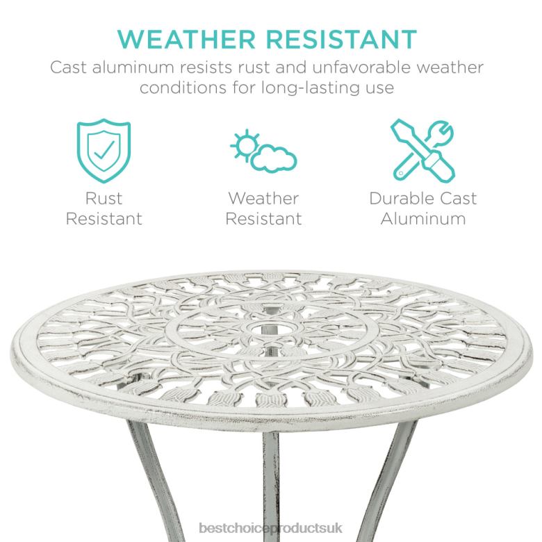 Outdoor Living | Best Choice Products3-Piece Cast Aluminum Patio Bistro Furniture Set N62R411 White