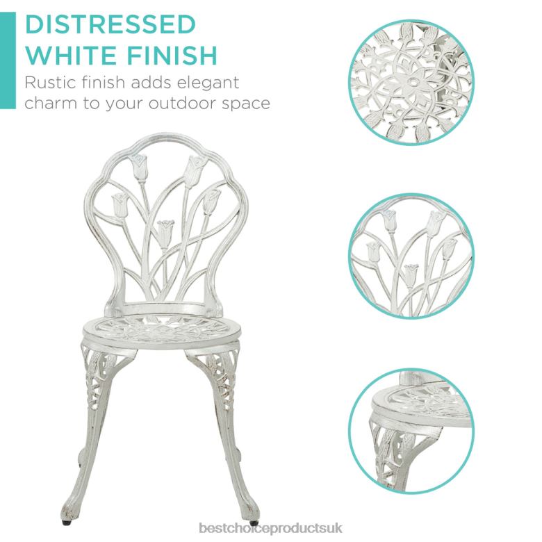 Outdoor Living | Best Choice Products3-Piece Cast Aluminum Patio Bistro Furniture Set N62R411 White