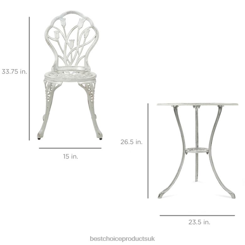 Outdoor Living | Best Choice Products3-Piece Cast Aluminum Patio Bistro Furniture Set N62R411 White