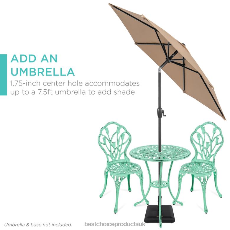 Outdoor Living | Best Choice Products3-Piece Cast Aluminum Patio Bistro Furniture Set N62R412 Teal