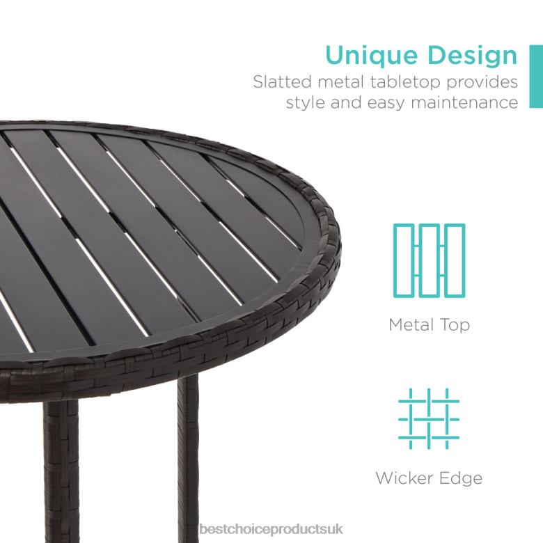 Outdoor Living | Best Choice Products3-Piece Outdoor Bistro Wicker Table Bar Set w/ Bar Stools, Footrests N62R1397 Red