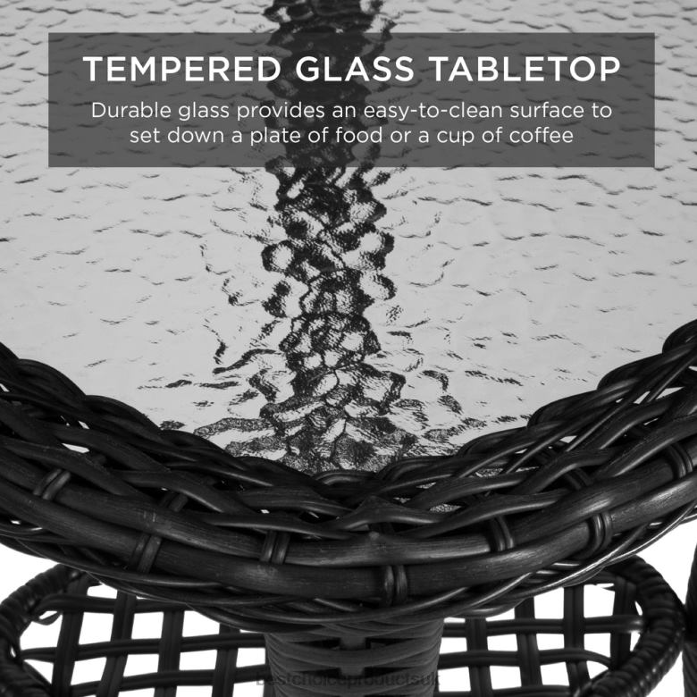 Outdoor Living | Best Choice Products3-Piece Patio Wicker Bistro Furniture Set w/ 2 Swivel Rocking Chairs, Table N62R1408 Teal