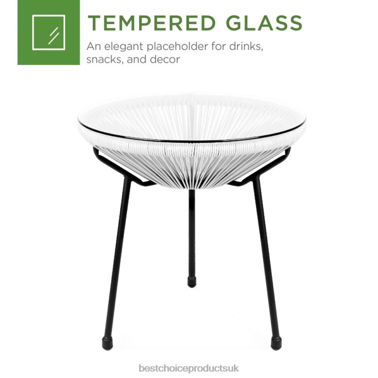 Outdoor Living | Best Choice Products3-Piece Patio Woven Rope Acapulco Rocking Chair Bistro Set N62R1418 White