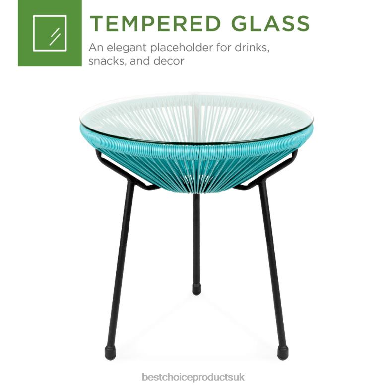 Outdoor Living | Best Choice Products3-Piece Patio Woven Rope Acapulco Rocking Chair Bistro Set N62R1419 Blue