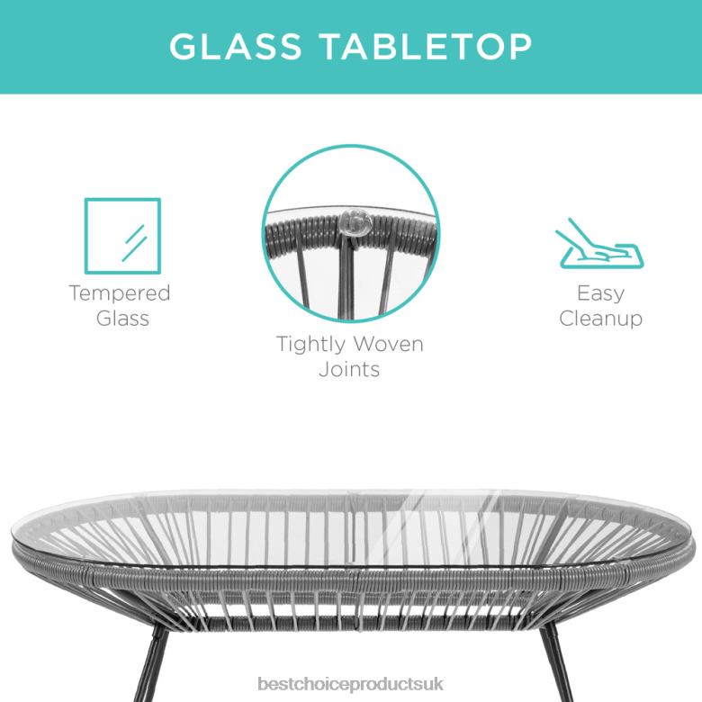 Outdoor Living | Best Choice Products4-Piece All-Weather Acapulco Conversation Set w/ Table, Loveseat N62R912 Gray