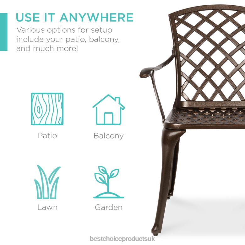 Outdoor Living | Best Choice Products5-Piece All-Weather Cast Aluminum Patio Dining Set w/ 4 Chairs N62R413 Brown