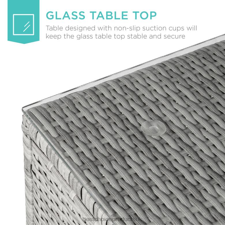 Outdoor Living | Best Choice Products5-Piece Modular Wicker Sectional Conversation Set w/ 2 Pillows, Coffee Table N62R1316 Gray/Navy