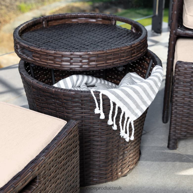 Outdoor Living | Best Choice Products5-Piece Outdoor Wicker Bistro Set w/ Side Storage Table, No Assembly N62R851 Brown